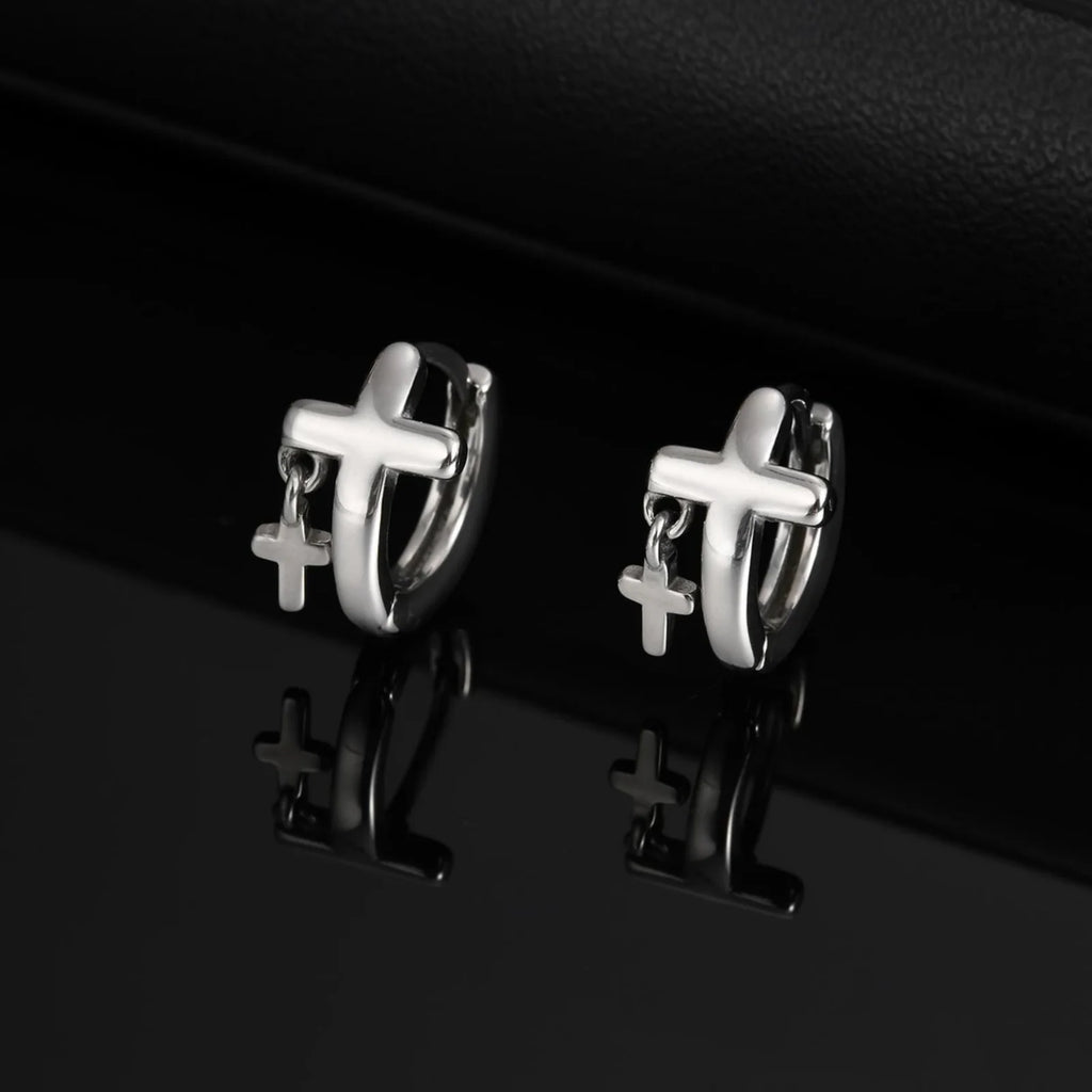 Christ's  Cross Earrings for Men
