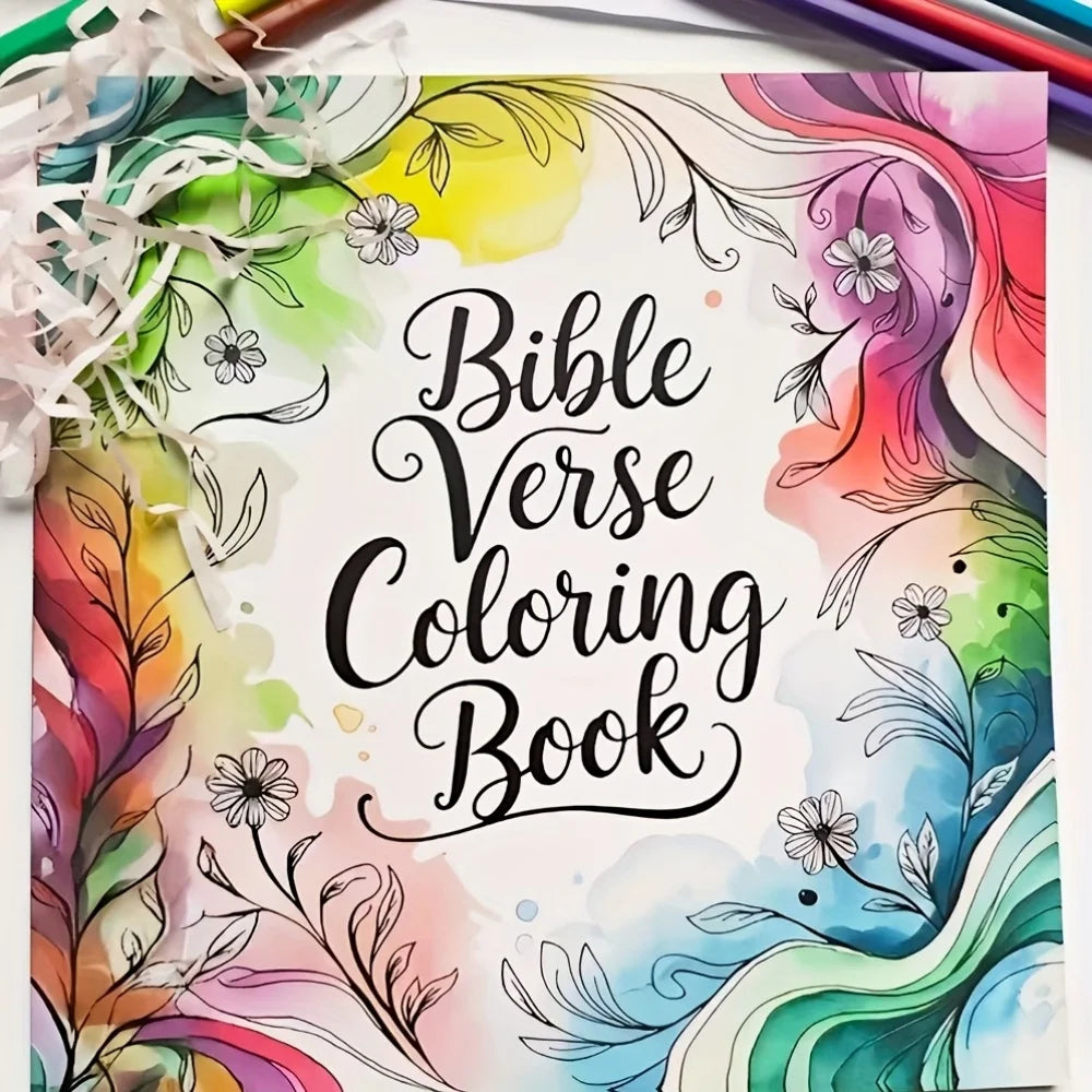 Adult Color Book-bible Verse Theme, Vivid Watercolor Design, Holiday Gifts for Relaxation, Enjoyment and Immersive Experience