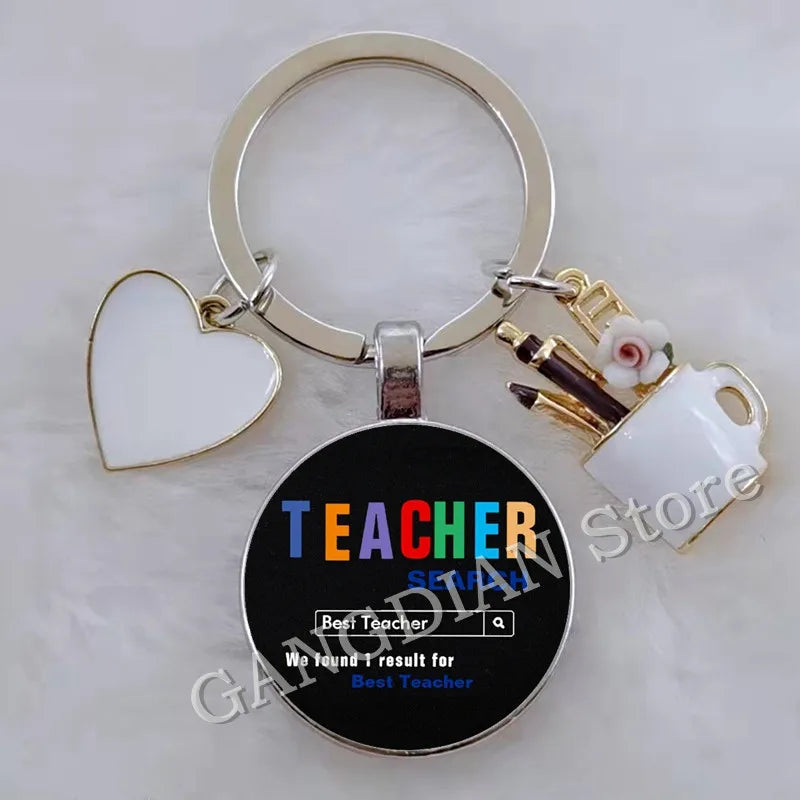 Blessed Teacher, DIY Teacher's Day Gift Keychain Thank You Teacher, Enamel Pen Holder Love Charm Bag Keychain Souvenir