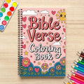 Bible Verse Coloring Note Book 50 Sheets Stress Relieving Hand Drawn Book Spiral Binding Educational Graffiti Painting Book