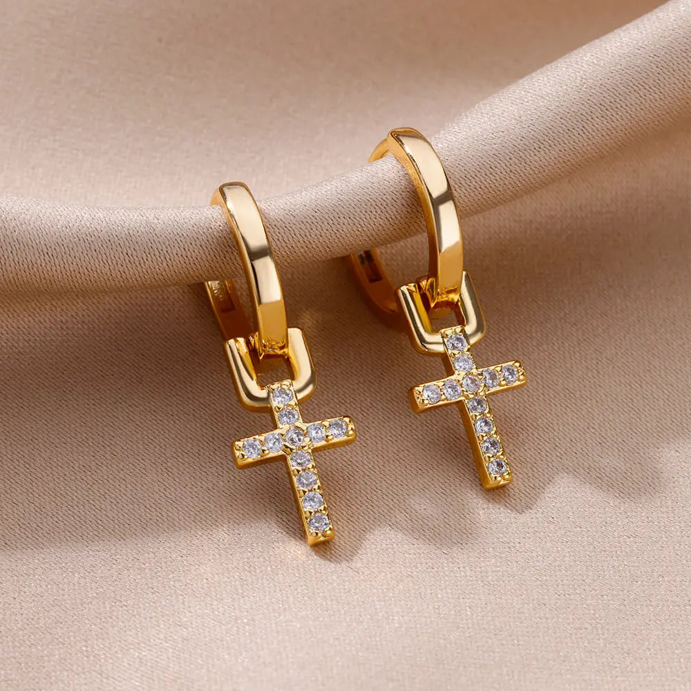boucles d'oreilles La Croix de Christ