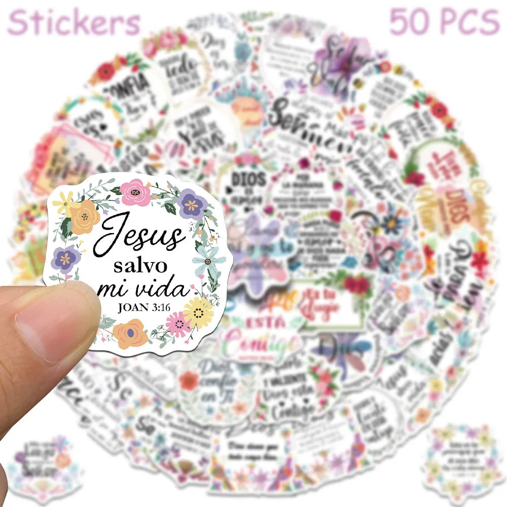 50pcs Spanish Motivational Quotes Stickers Decals For Phone Scrapbook Skateboard Helmet DIY Aesthetic Waterproof Stickers