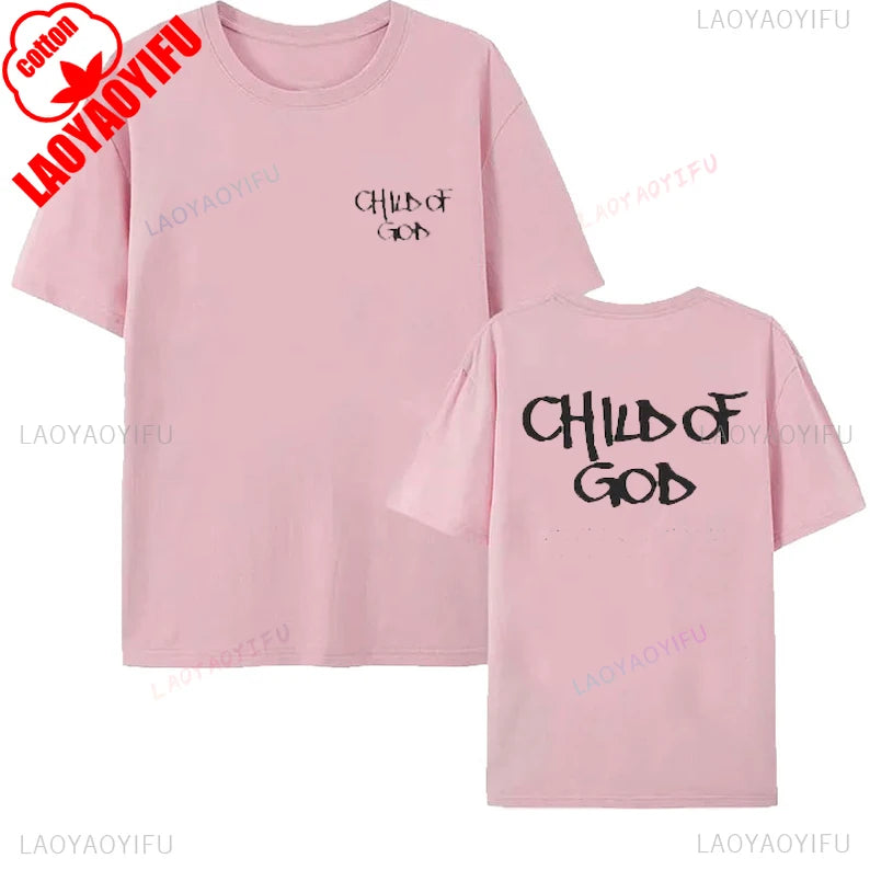 Christian Streetwear Tshirt Child of God Galatians 3 26 Bible Verse Jesus Shirt Faith Based Church Tee Aesthetic Casual Top