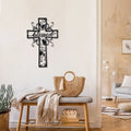 Blessed Metal Cross Wall Art - Home Decor, Love Theme, Ideal for Home, Office, Kitchen - Outdoor Wall Decor for Valentine'S Day