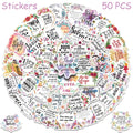 50pcs Spanish Motivational Quotes Stickers Decals For Phone Scrapbook Skateboard Helmet DIY Aesthetic Waterproof Stickers