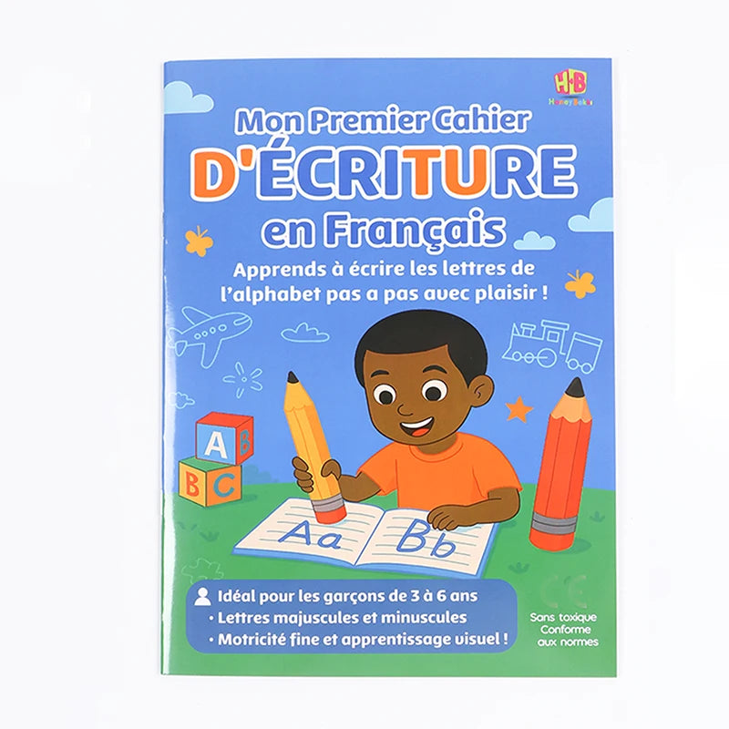 Livre d’Écriture Français pour Enfants – Cahier Éducatif de 32 Pages pour Apprendre en S’amusant et S’éloigner des Écrans
