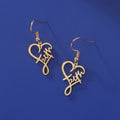 Faith Heart Earrings Stainless Steel Jesus Love Family Dangle Earring Christian Inspirational Jewelry Birthday Gift