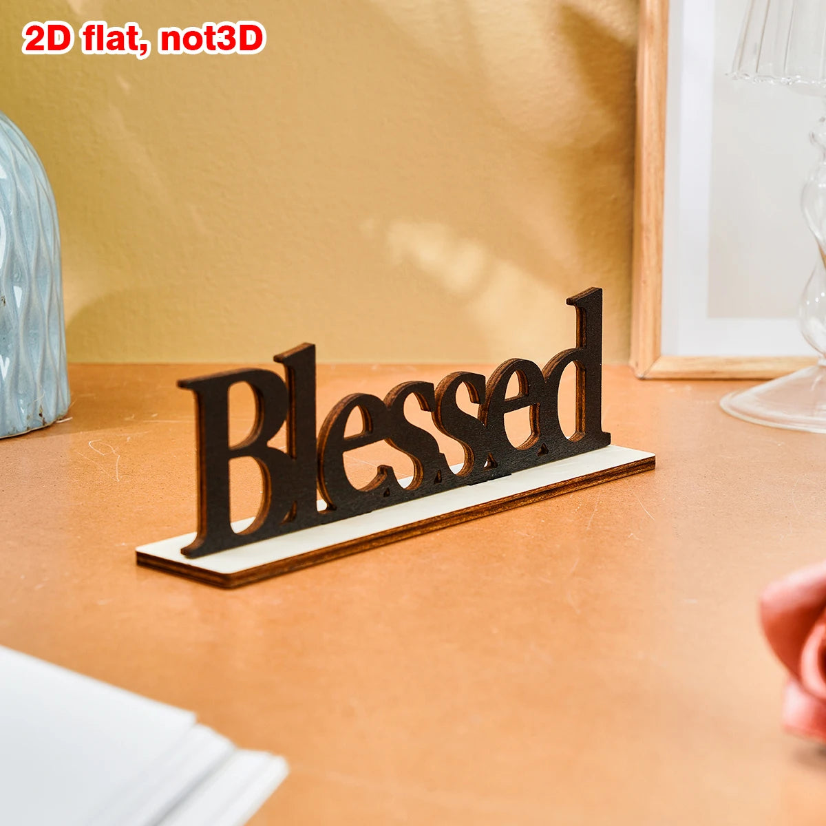1PC creative blessed letter wooden decorative ornaments, suitable for festive wedding anniversary party decorative ornaments
