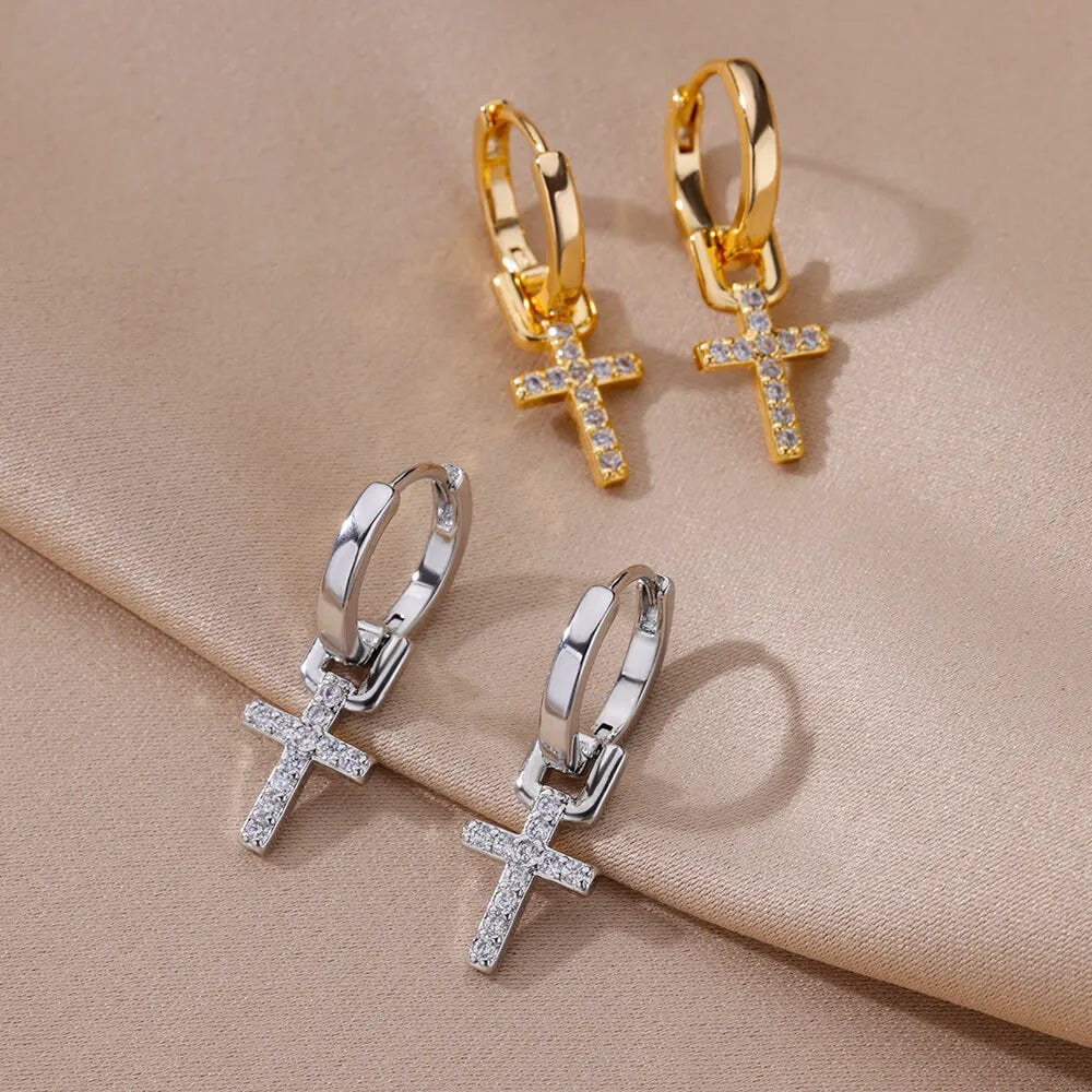 boucles d'oreilles La Croix de Christ