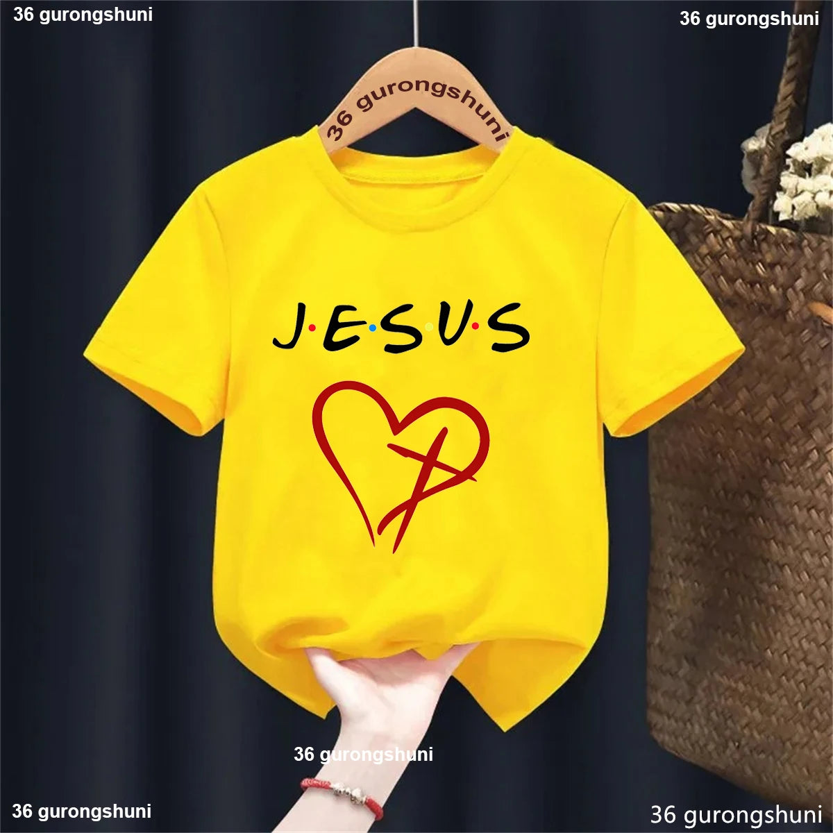 New Fashion Hot Sale Love Jesus Graphic Print T-Shirt Boys Girls Gift Tshirt Kids Clothes Flowers Tshirt Tee Harajuku Tops