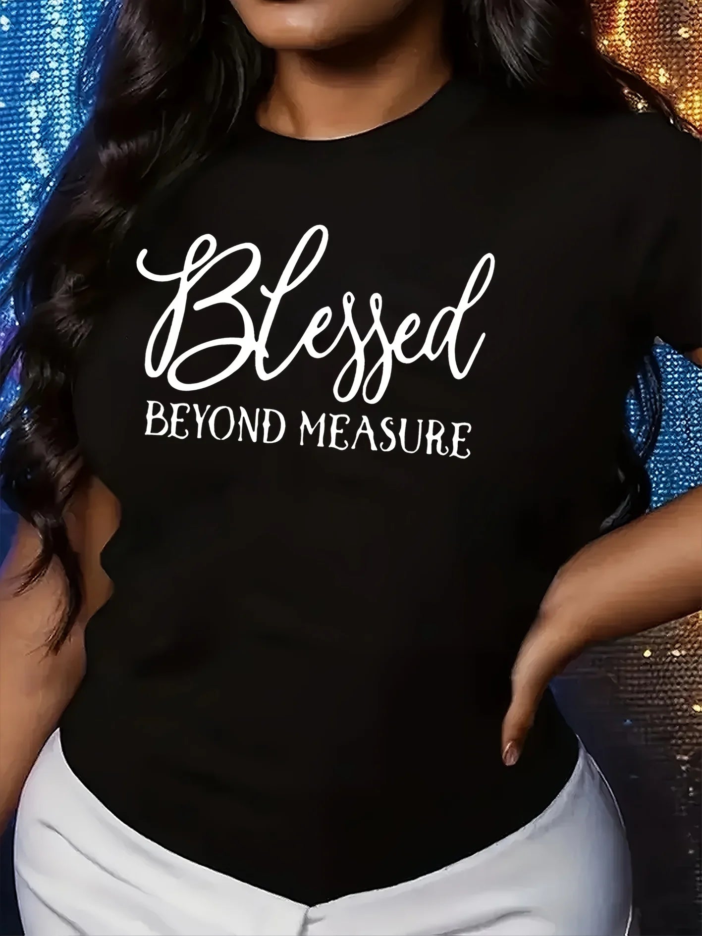 Blessed Beyond Measure Women's Tee - Faith Graphic, Casual Orange Top