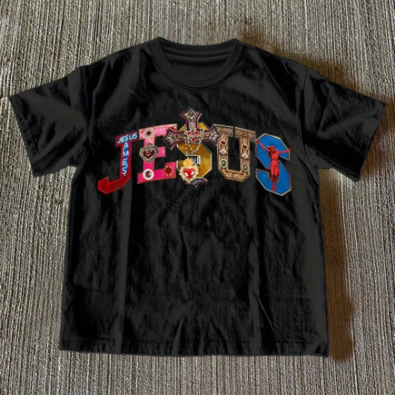 Jesus Saved Me "printed Women's T-shirt Retro Casual Round Neck Casual Fashion Style Y2K  Graphic T Shirts