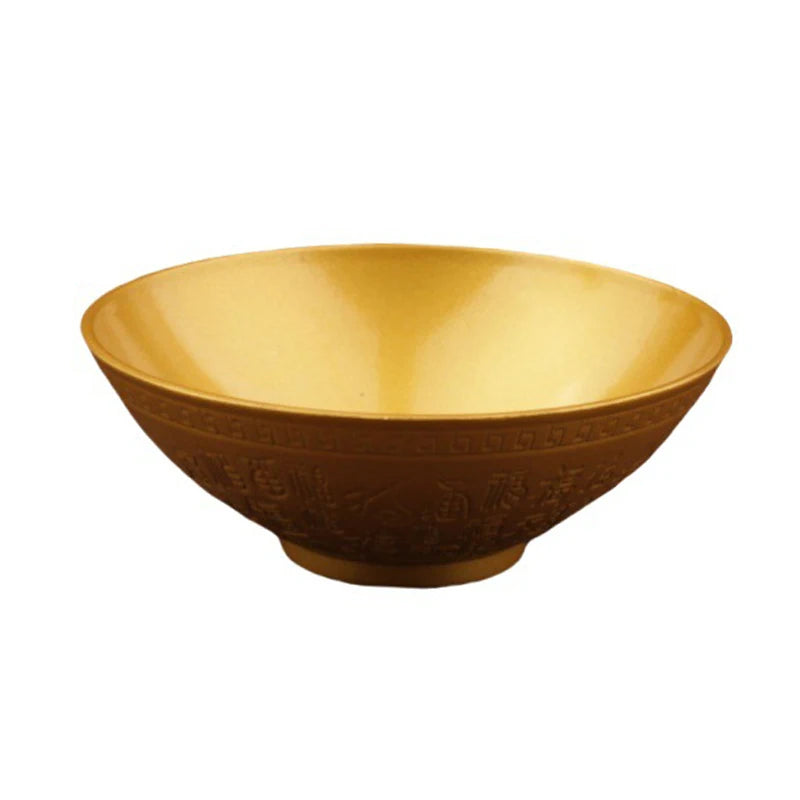 Blessing Bowl Golden Spiritual Decorative Fu Bowl Ornament Wealth Attracting Bowl Collection Bring Good Luck Desktop Decoration