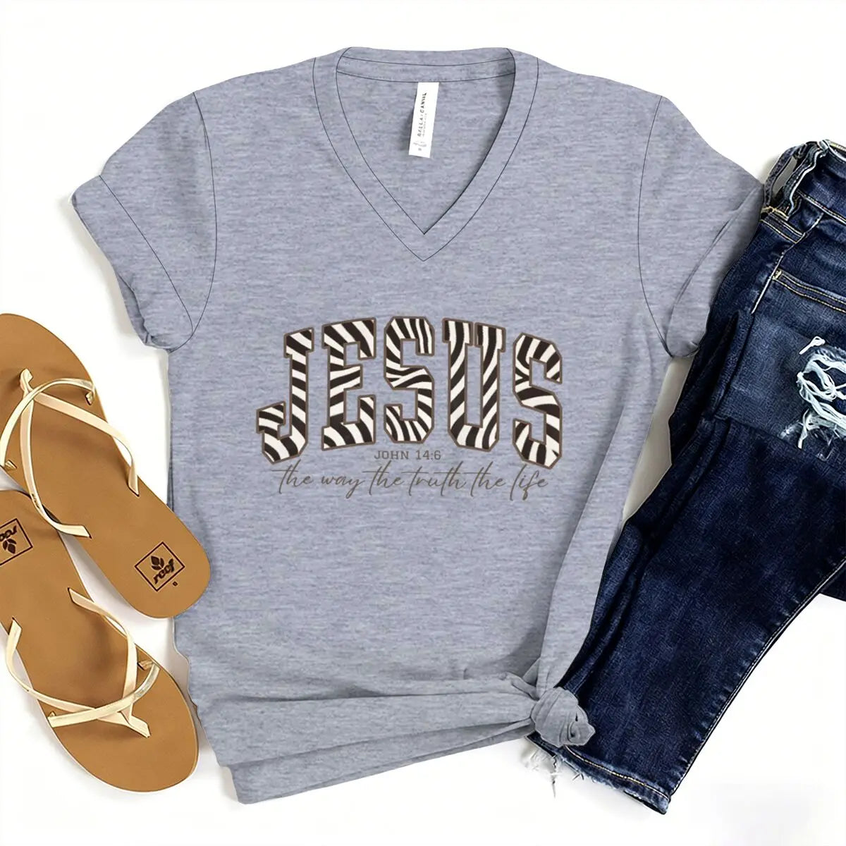 Trendy Faith Shirt Christian Jesus T-shirt Bible Verse Print Tshirt Jesus Loves You Shirt The Way The Truth The Life Top