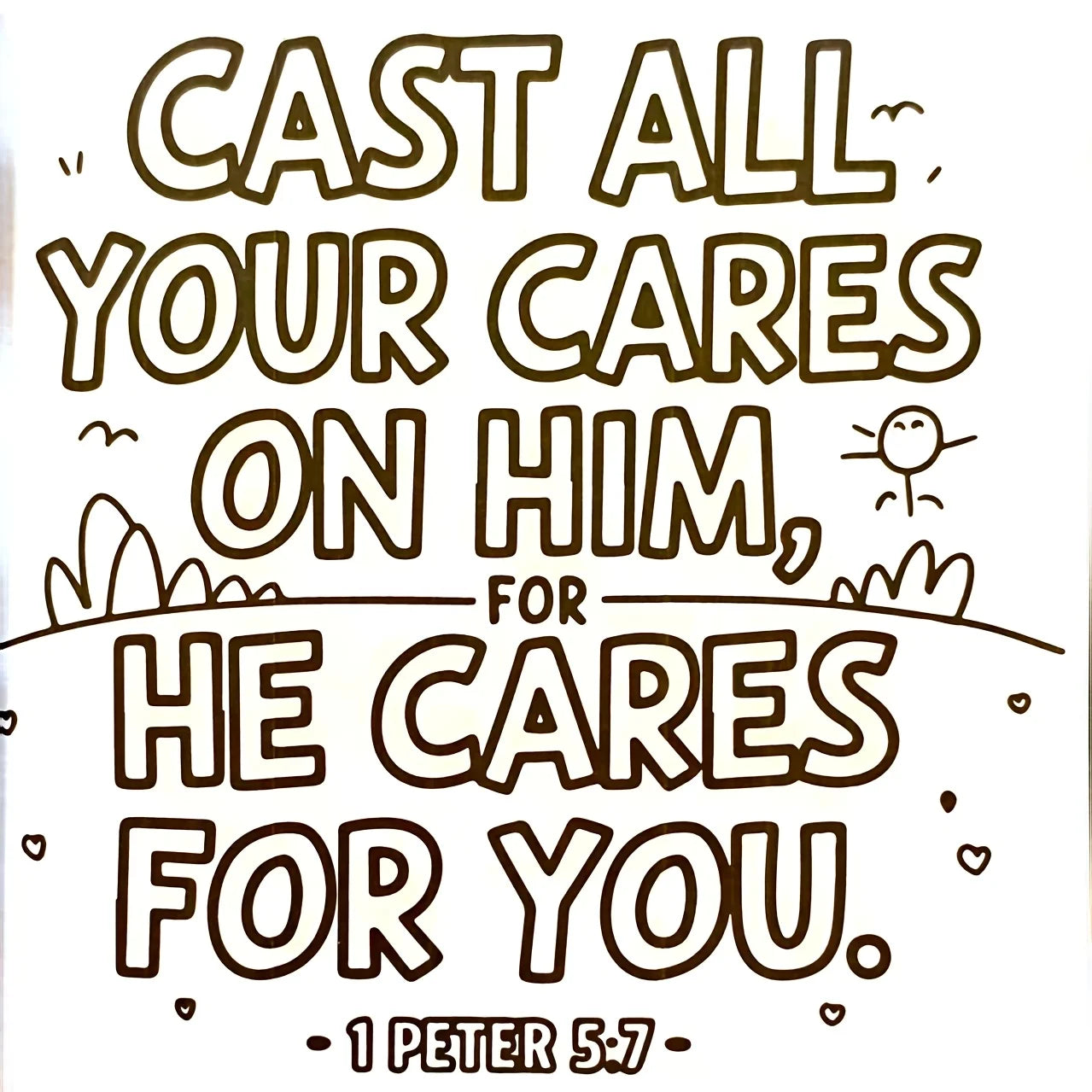 24 page deluxe adult color book - Bible scripture theme, vivid watercolor design, with a "Bible Scripture Color Book" cover