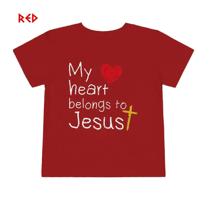 Kids My Heart Belongs To Jesus Jeugd-T-shirt Christelijke Kinder Op Geloof Gebaseerd Jezus-shirt High Quality Cotton Soft Tees