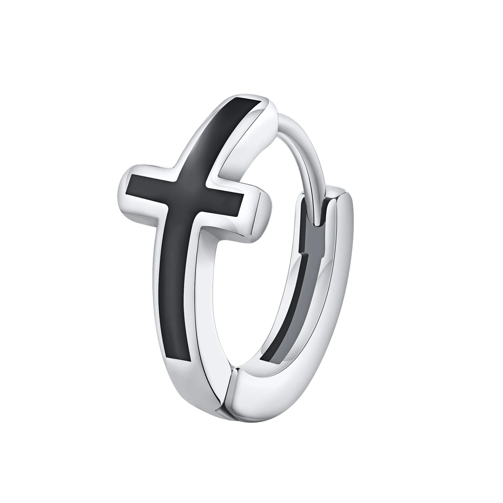 Men Cross Hoop ,  Waterproof ,  Earring Christian Faith Religious