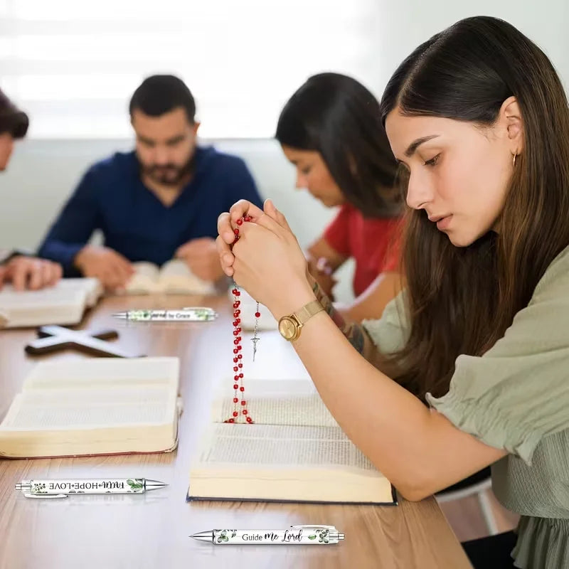 10-pack Christian pens, women's religious ink pens, inspirational quotes, biblical verses, ballpoint pens