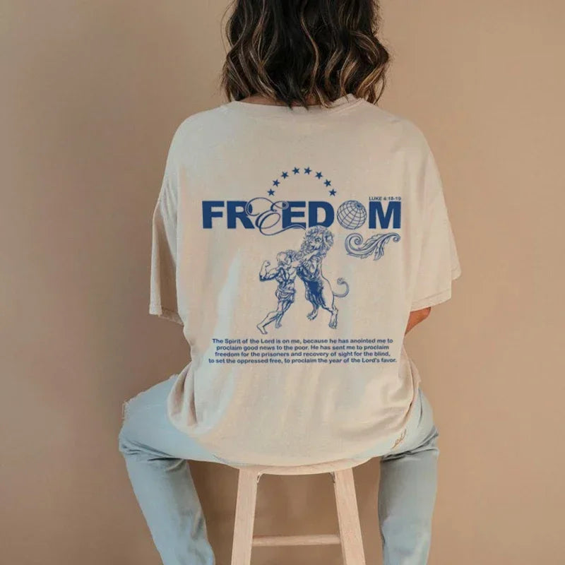 Jesus Faith Graphic Tees Unisex Women Men Back Print Retro Bible Verse T Shirt Loose Fashion Streetwear Christian Tops Religious