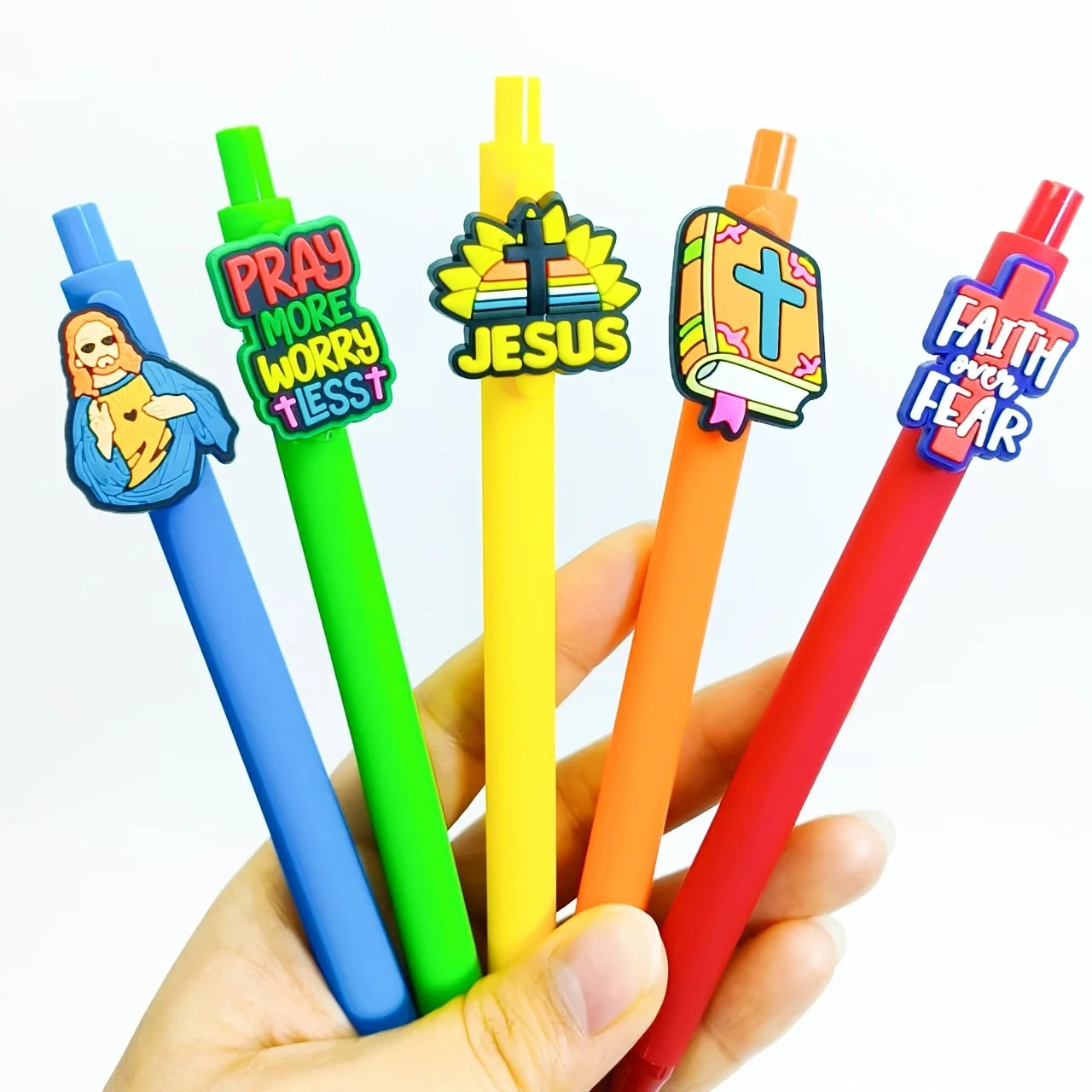 10PCS Jesus series ballpoint pens, religious writing gender-neutral pens, random styles of stationery gifts