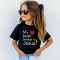 Kids My Heart Belongs To Jesus Jeugd-T-shirt Christelijke Kinder Op Geloof Gebaseerd Jezus-shirt High Quality Cotton Soft Tees