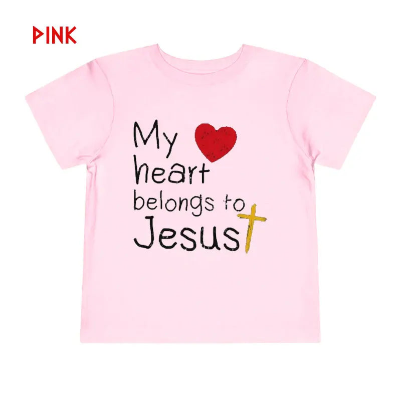 Kids My Heart Belongs To Jesus Jeugd-T-shirt Christelijke Kinder Op Geloof Gebaseerd Jezus-shirt High Quality Cotton Soft Tees