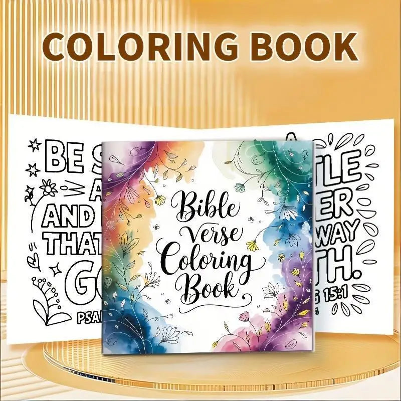Adult Color Book-bible Verse Theme, Vivid Watercolor Design, Holiday Gifts for Relaxation, Enjoyment and Immersive Experience